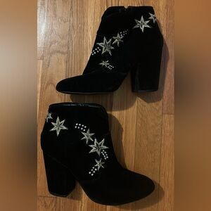 Black Star Embellished Ankle Boots